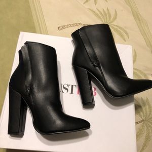 Black leather ankle boots